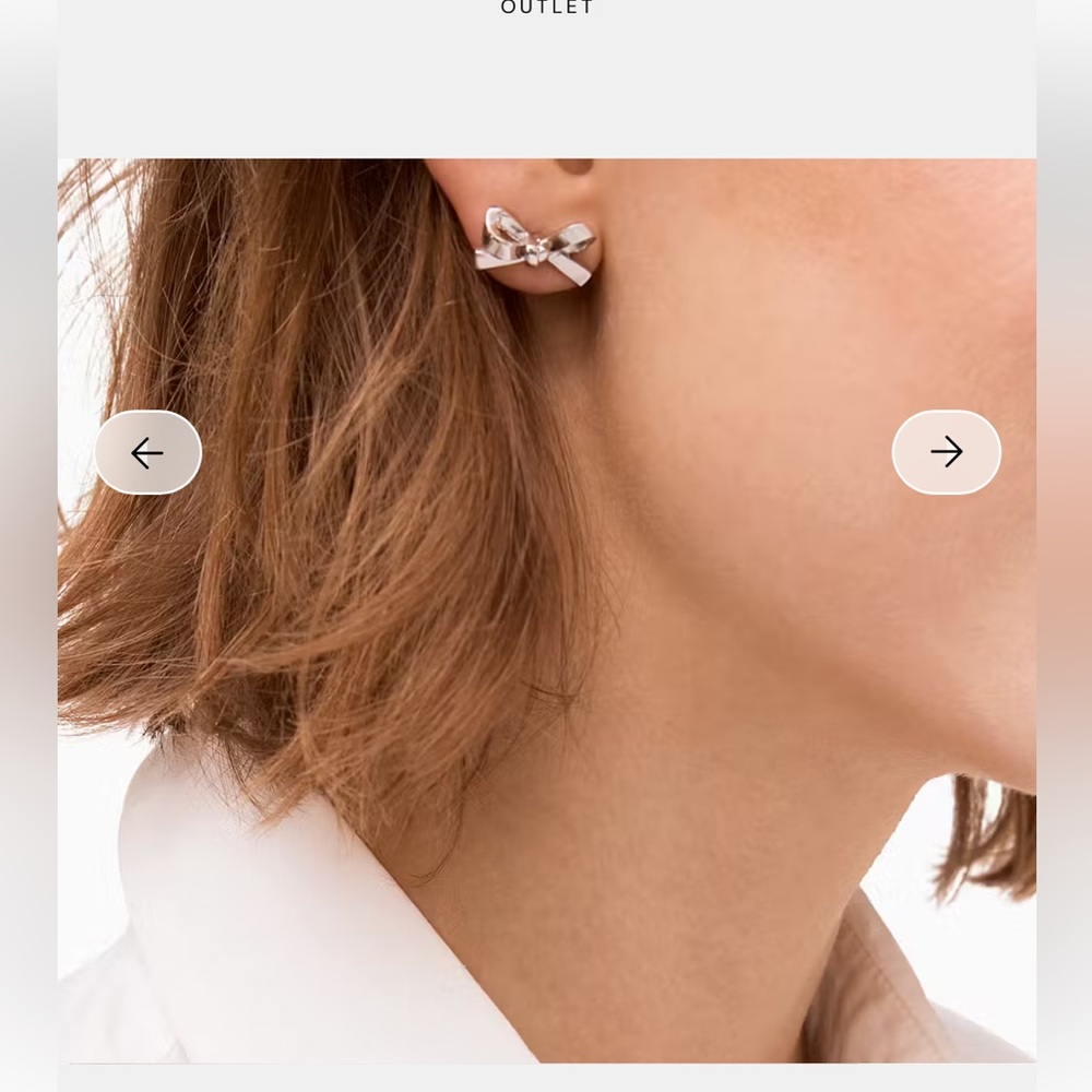 Kate Spade Silver Bow Earrings Skinny Mini Bow Studs - $50 - NWT - Picture 3 of 5